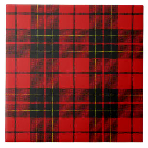 Brodie clan tartan red black plaid tile