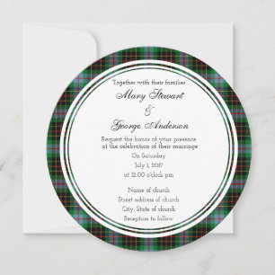 Brodie Hunting Scottish Wedding Round Invitation