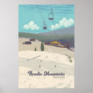 Brodie Mountain Massachusetts USA Ski Resort Poster