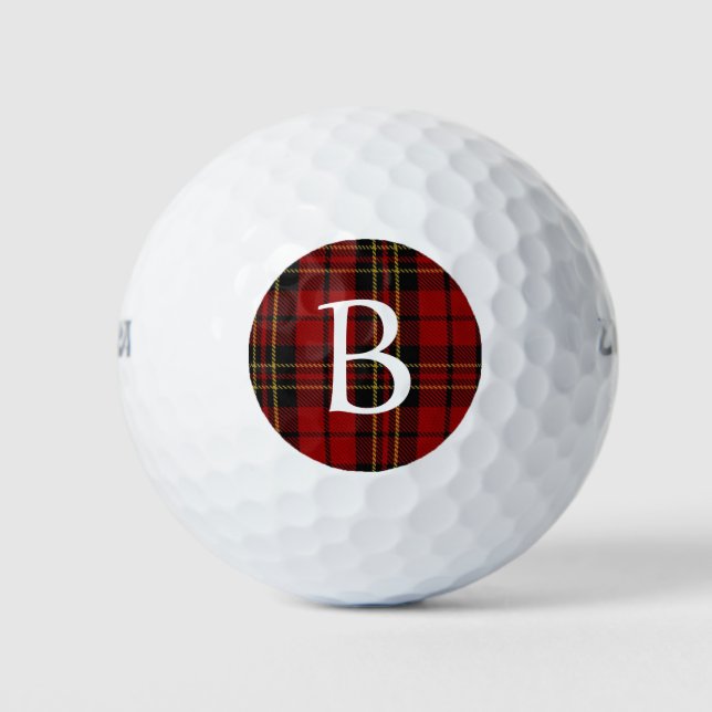 Brodie Plaid Custom Monogram Golf Balls (Front)