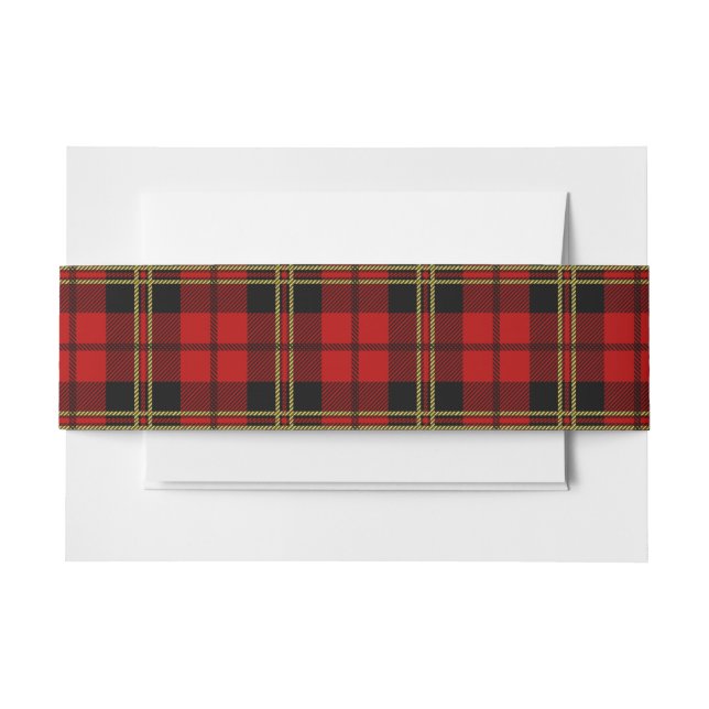 Brodie Red Scottish Tartan Belly Band Invitation Belly Band (Front Example)