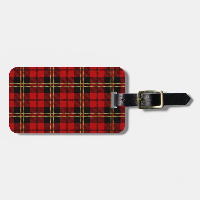 Brodie Red Tartan Pattern Luggage Tag (Front Horizontal)