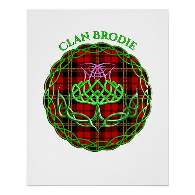 Brodie Scottish Tartan Celtic Thistle Poster (Front)