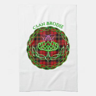 Brodie Scottish Tartan Celtic Thistle Tea Towel