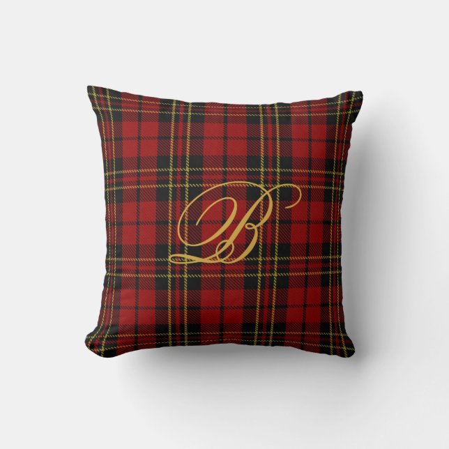 Brodie Tartan Monogram Pillow (Front)