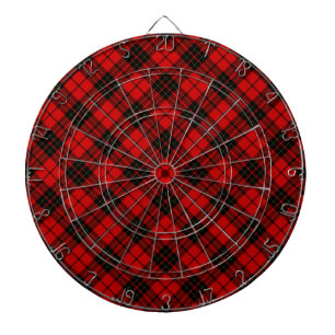 Brodie tartan red black plaid dartboard