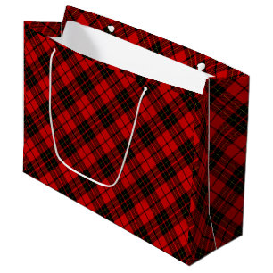 Brodie tartan red black plaid large gift bag