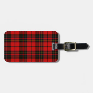 Brodie tartan red black plaid luggage tag