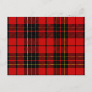 Brodie tartan red black plaid postcard