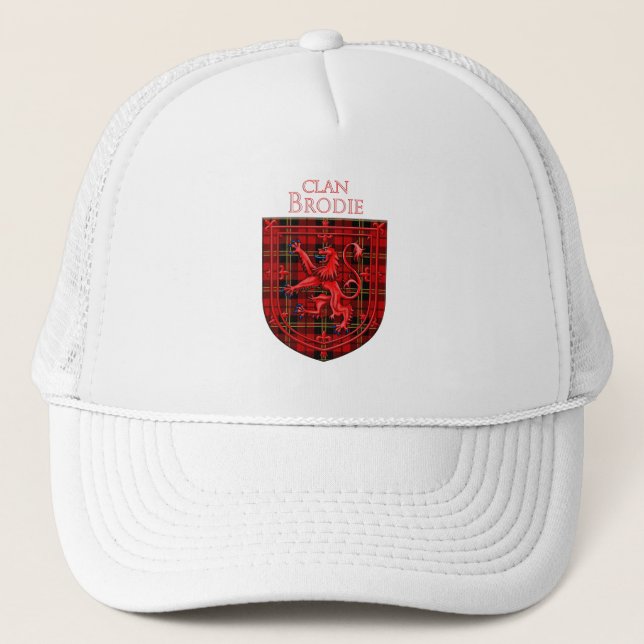 Brodie Tartan Scottish Plaid Lion Rampant Trucker Hat (Front)