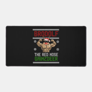 Brodolf Christmas Reindeer Fitness Sport Desk Mat