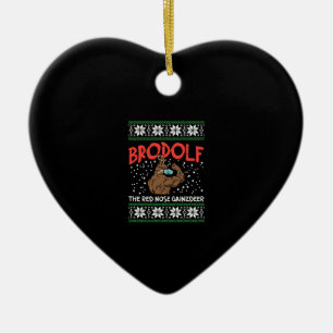 Brodolf In Mask Muscle Workout Gym Ugly Xmas Ceramic Tree Decoration