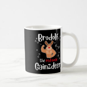Brodolf The Red Nose Gainzdeer Mens Gym Christmas Coffee Mug
