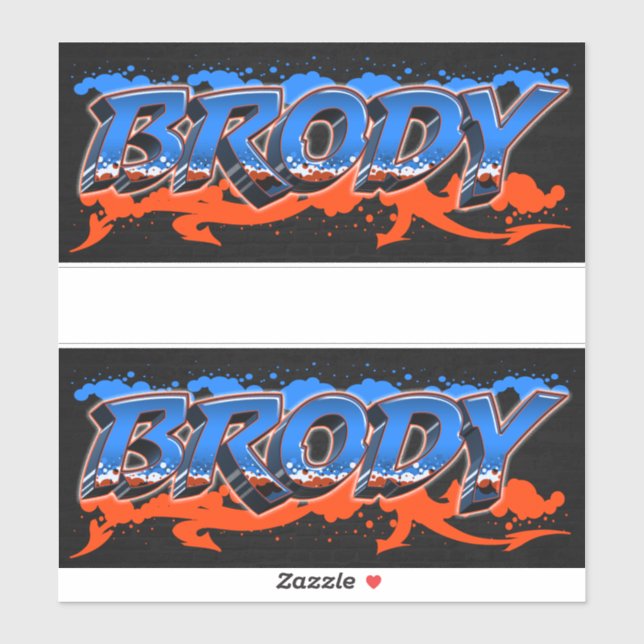 Brody First Name Graffiti Sticker (Sheet)