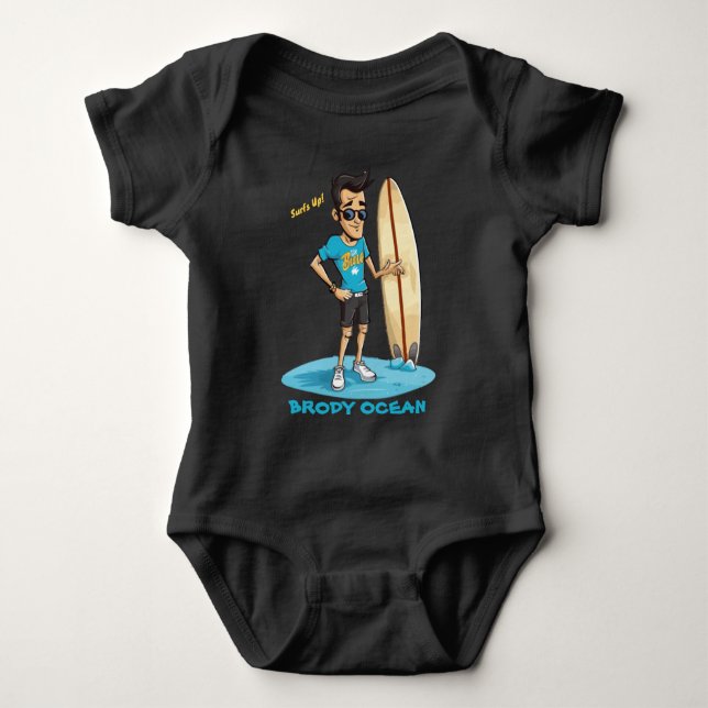 Brody Ocean Wavecrest Baby Bodysuit (Front)