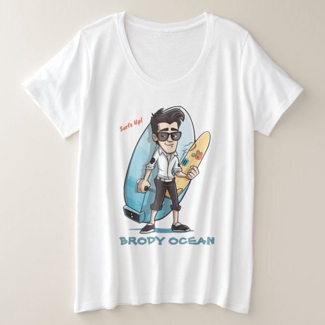 Brody Ocean Wavecrest Plus Size T-Shirt (Design Front)