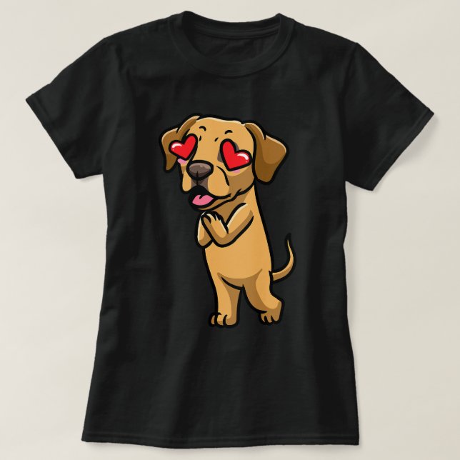 Broholmer Dog Danish Mastiff In Love Kawaii Emotic T-Shirt (Design Front)