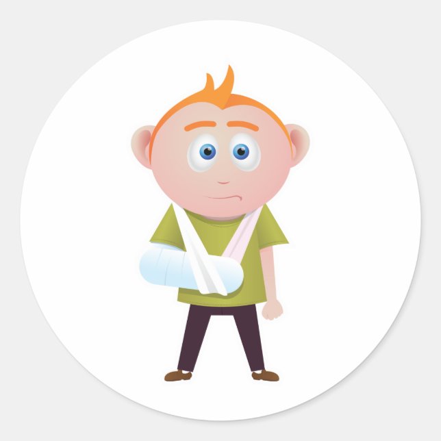 Broken Arm Classic Round Sticker (Front)