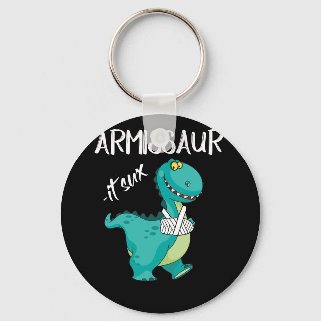 Broken Arm Dinosaur It Sux Key Ring (Front)