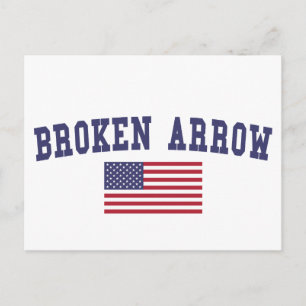 Broken Arrow US Flag Postcard