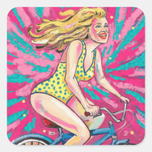 Broken Bicycle Square Sticker