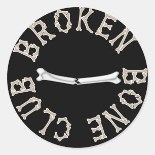 BROKEN BONE CLUB CLASSIC ROUND STICKER
