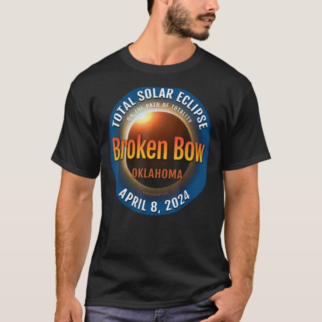 Broken Bow Oklahoma OK Total Solar Eclipse 2024 3 T-Shirt (Front)