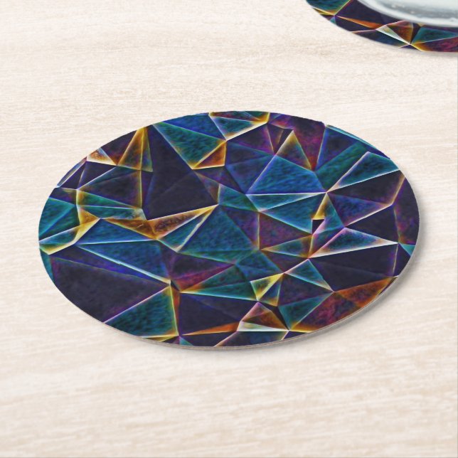 Broken Bubbles  Round Paper Coaster (Angled)