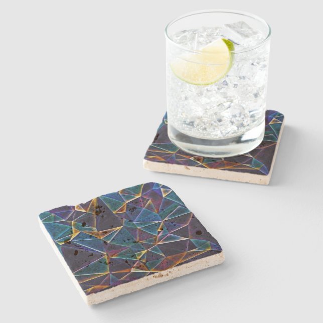 Broken Bubbles  Stone Coaster (Side)