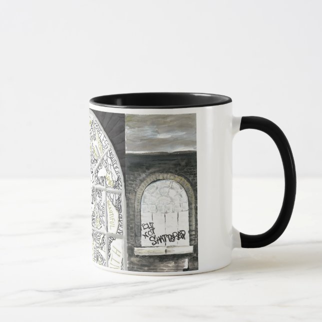 Broken But Not Shattered Black handled Mug (Right)