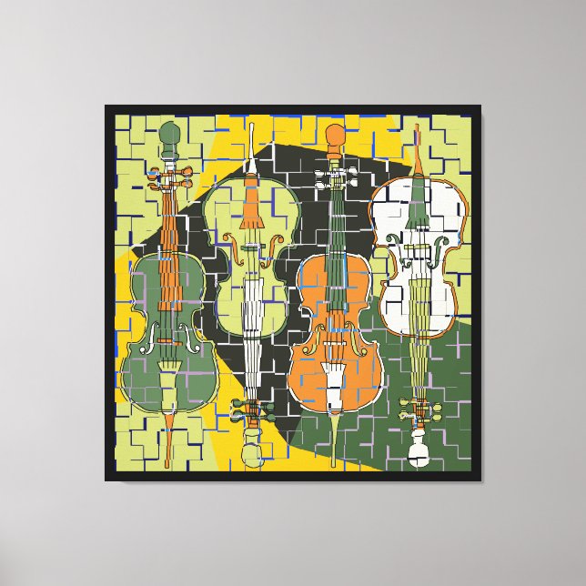 Broken Cellos Earth Tones Canvas Print (Front)