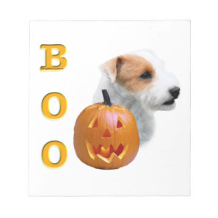 Broken coat Parson Russell Terrier Halloween BOO Notepad
