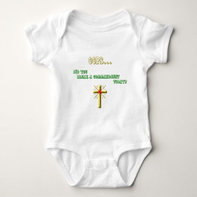 Broken Commandment Christian Baby Bodysuit (Front)