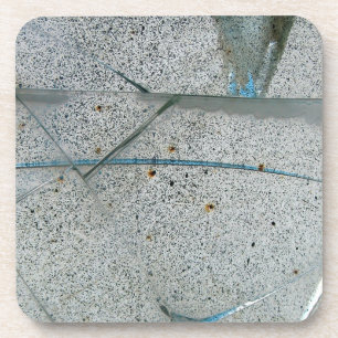 Broken Cracked and Dirty Glass Coaster