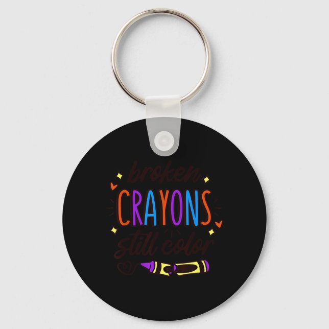 Broken Crayons Colour Mental Health Awareness Key Ring (Front)