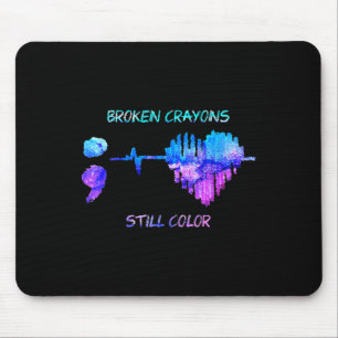 Broken Crayons Is Still Colour Heartbeat Suicide P Mouse Pad