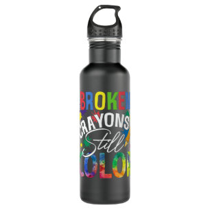 Broken crayons still color 710 ml water bottle