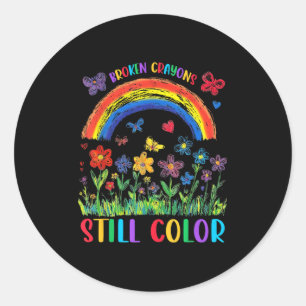 Broken Crayons Still Color Mental Health Awareness Classic Round Sticker
