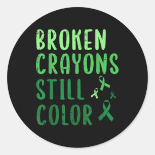 Broken Crayons Still Colour Mental Health Awarenes Classic Round Sticker