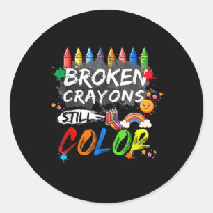 Broken Crayons Still Colour Mental Health Awarenes Classic Round Sticker