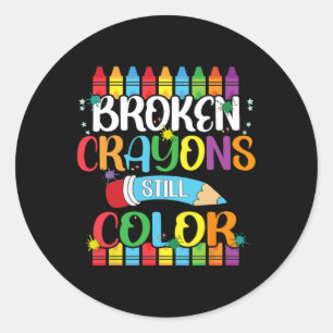 Broken Crayons Still Colour Mental Health Awarenes Classic Round Sticker