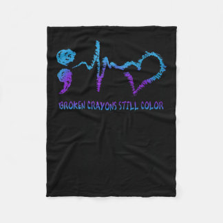 Broken Crayons Still Colour Suicide Prevention Awa Fleece Blanket