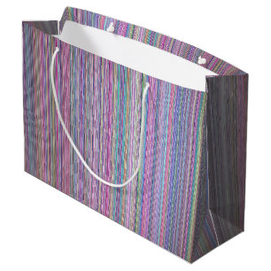 Broken flat screen TV rainbow stripe Large Gift Bag