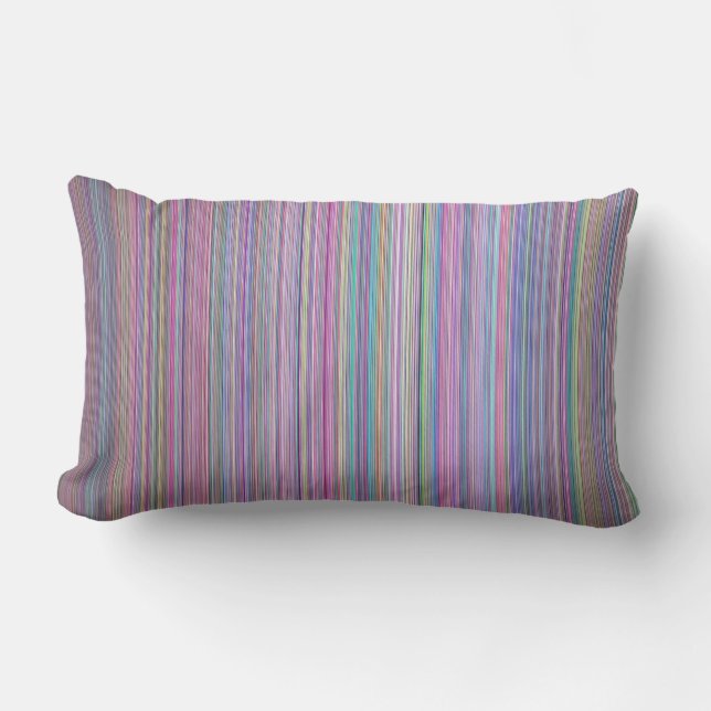 Broken Flatscreen TV rainbow stripe Lumbar Cushion (Front)