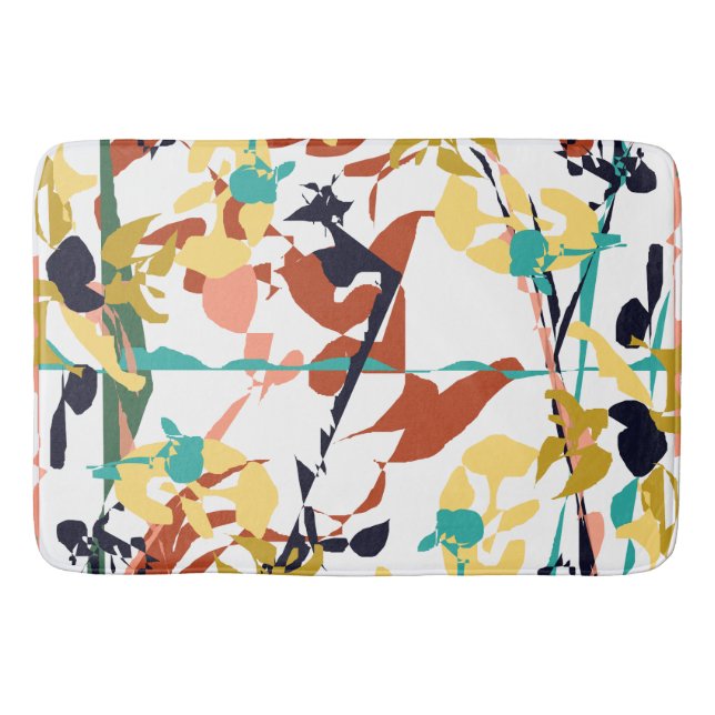 Broken Flowers Abstract Bath Mat (Front)