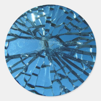 Broken Glass Design Classic Round Sticker