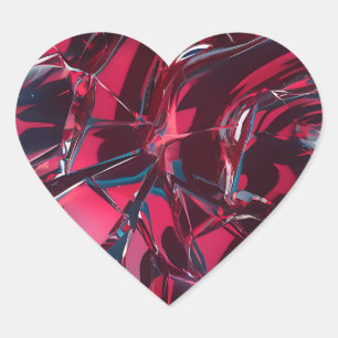 Broken glass heart heart sticker