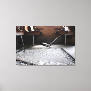 Broken Glass on the Ground Abandoned Train Canvas