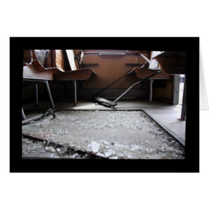 Broken Glass on the Ground Abandoned Train Card