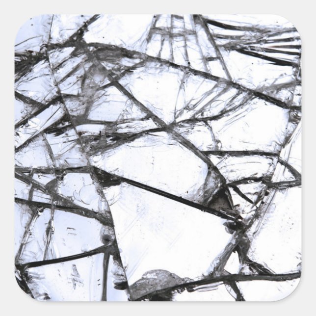 Broken glass square sticker (Front)